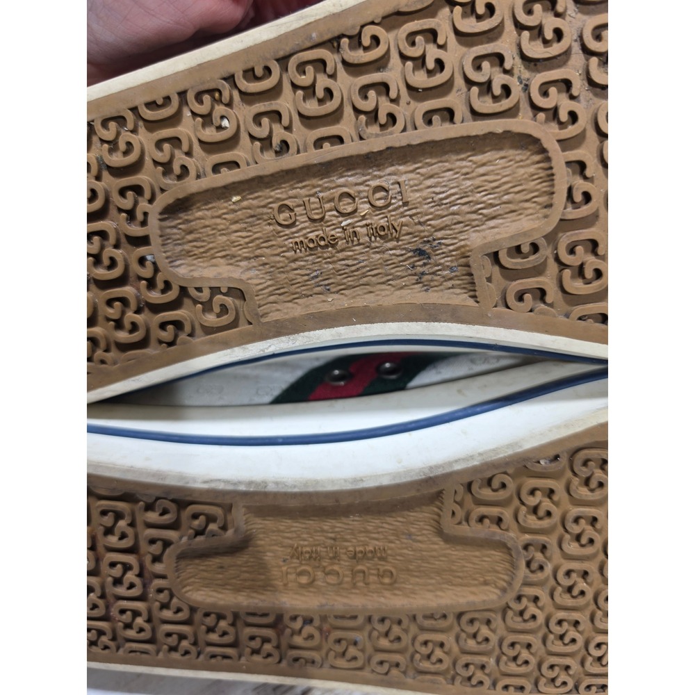 Gucci Tennis 1977 Low Top Sneakers Off White GG Mignon Canvas Web Stripe 11 READ - Picture 15 of 16